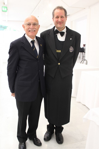 Giancarlo Giordano (left) of AIS with one of the participating sommeliers