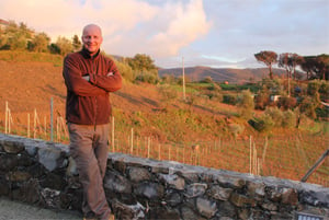 Ivan Guiliani at a vineyard near his winery, Terenzuola