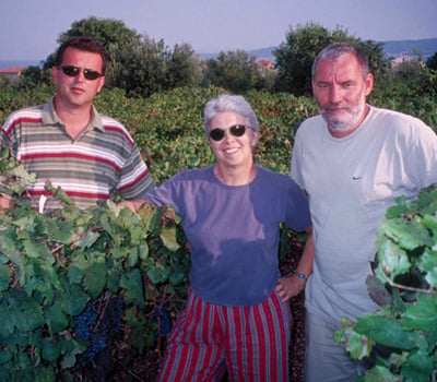 Ivan Pejic, Carole Meredith and Edi Maletic, the researchers who uncovered zinfandel’s origins in Croatia