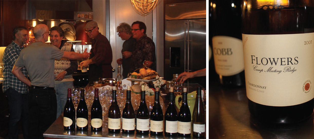 Left: coastal wines for coastal dishes; right: 2007 Flowers Camp Meeting Ridge Chardonnay