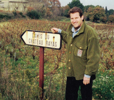 John Alban on his way to Château Rayas in Châteauneuf-du-Pape (undated).