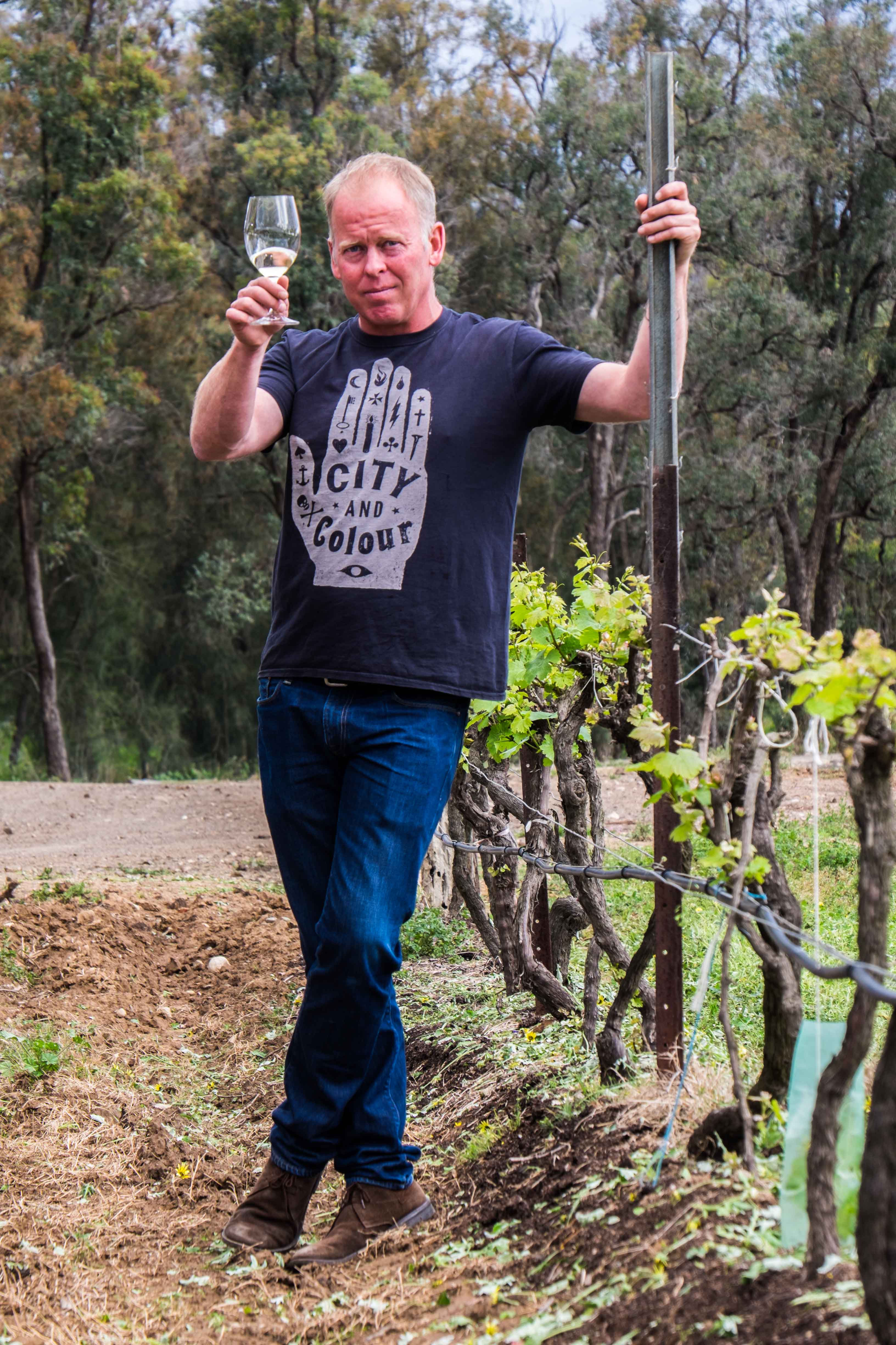 Andrew Thomas in his Braemore vineyard