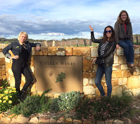 From left to right: Gretchen, Chelsea, and Lulu at Cullen Wines